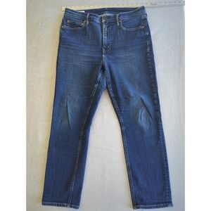 GAP Vintage Slim High Rise Jeans Women 14 Dark Wash Stretch Denim Straight 32x32